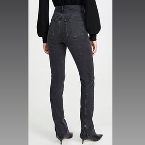 Reformation Jeans High Rise Straight Jeans Size 26 Erie Wash Back Seam Ankle Zip